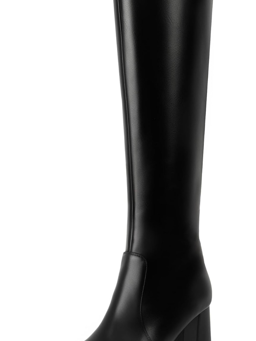 IN3 Knee High Boots for Women Square Toe GoGo Chunky High Heeled Tall, Size 8.5